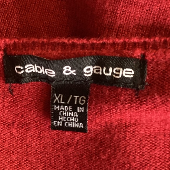 Cable & Gauge Knit Sweater in Dark Red Size XL - Picture 4 of 6